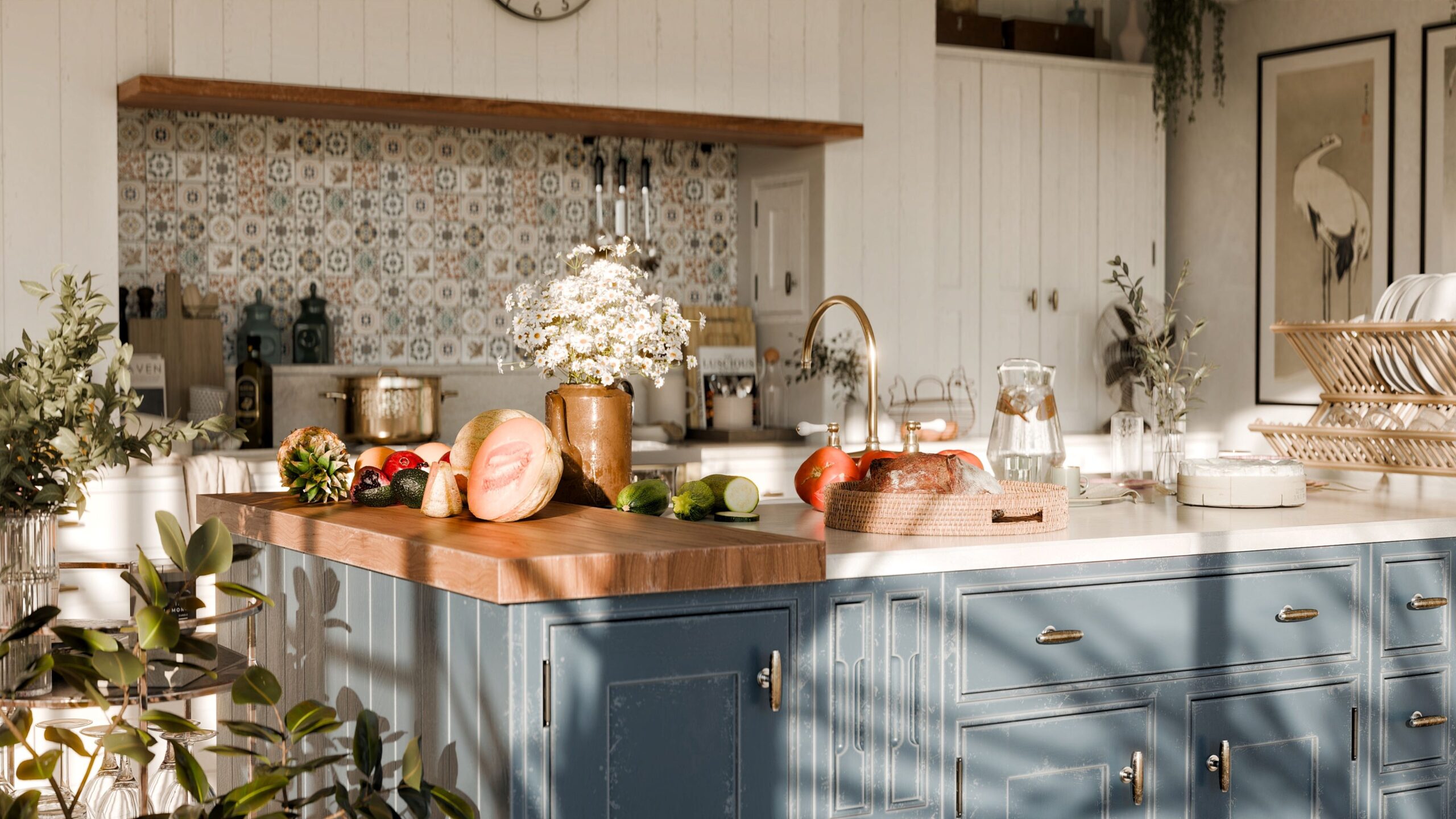 Clean toxin-free kitchen with natural light and non-toxic cookware essentials